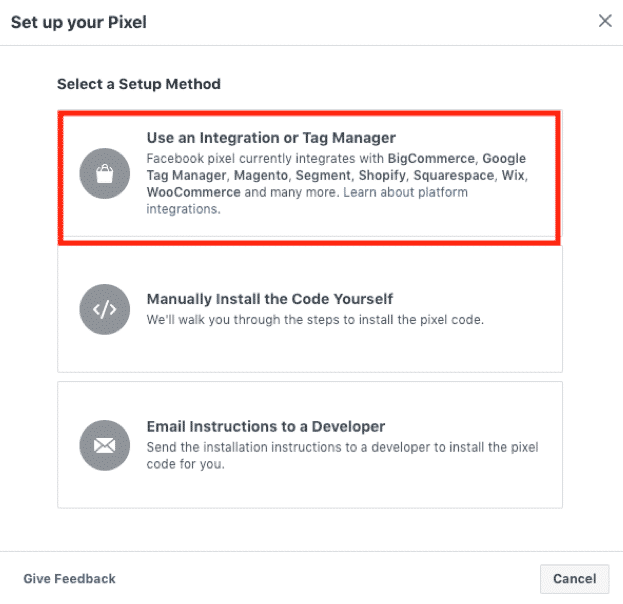 Utilisez Google Tag Manager pour integrer votre pixel Facebook